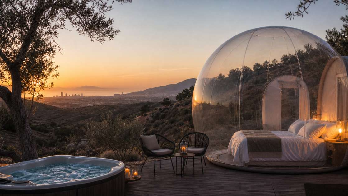 Hoteles burbuja en Alicante: Guía 2024 para dormir bajo las estrellas (Villena, Benidorm y planes con jacuzzi)