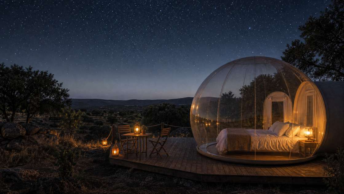Mejores hoteles burbuja cerca de Madrid para dormir bajo las estrellas